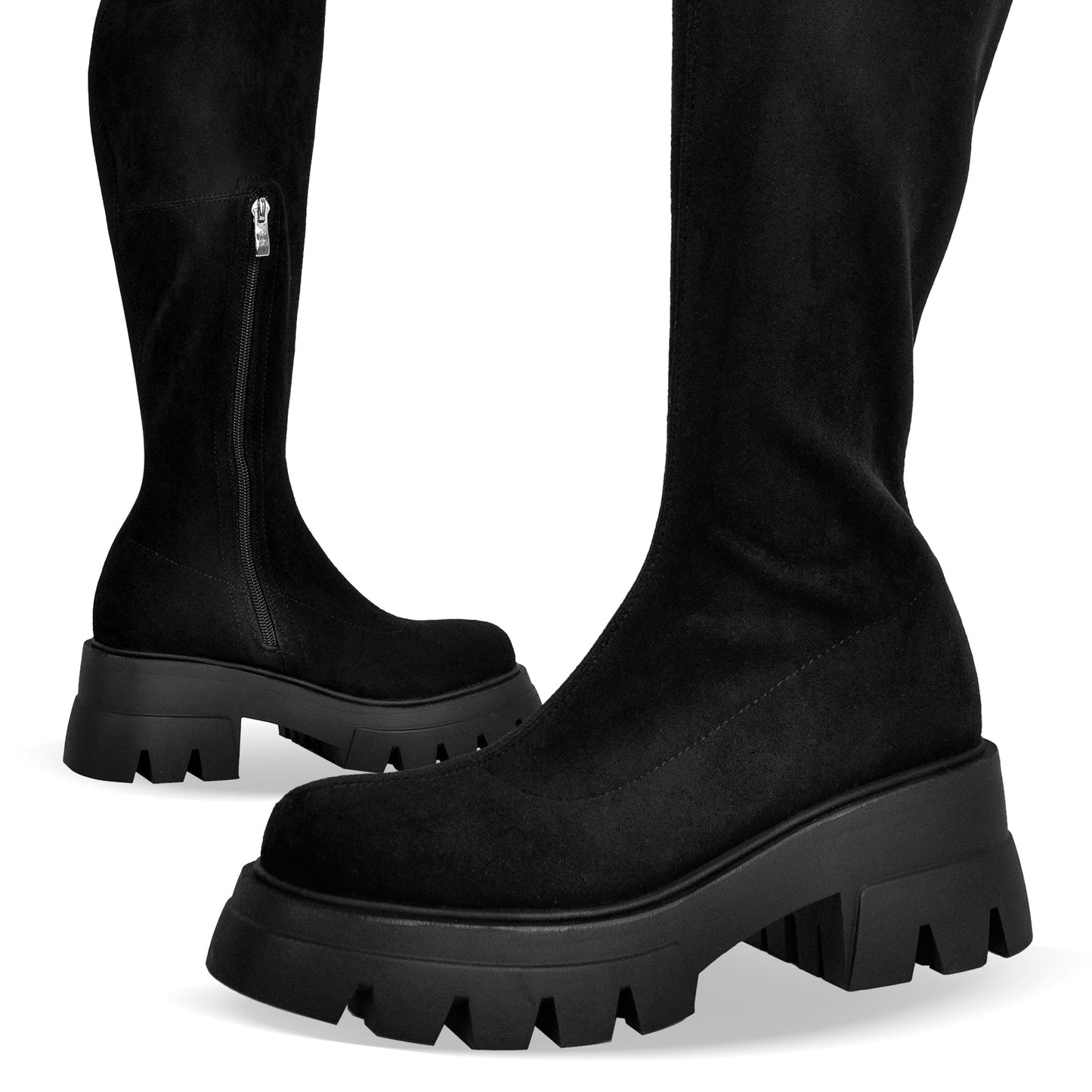 Black Over The Knee Stretch Boots