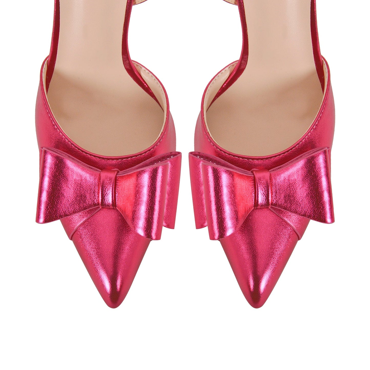 Pointed Toe Stiletto Slingback Bow Pumps