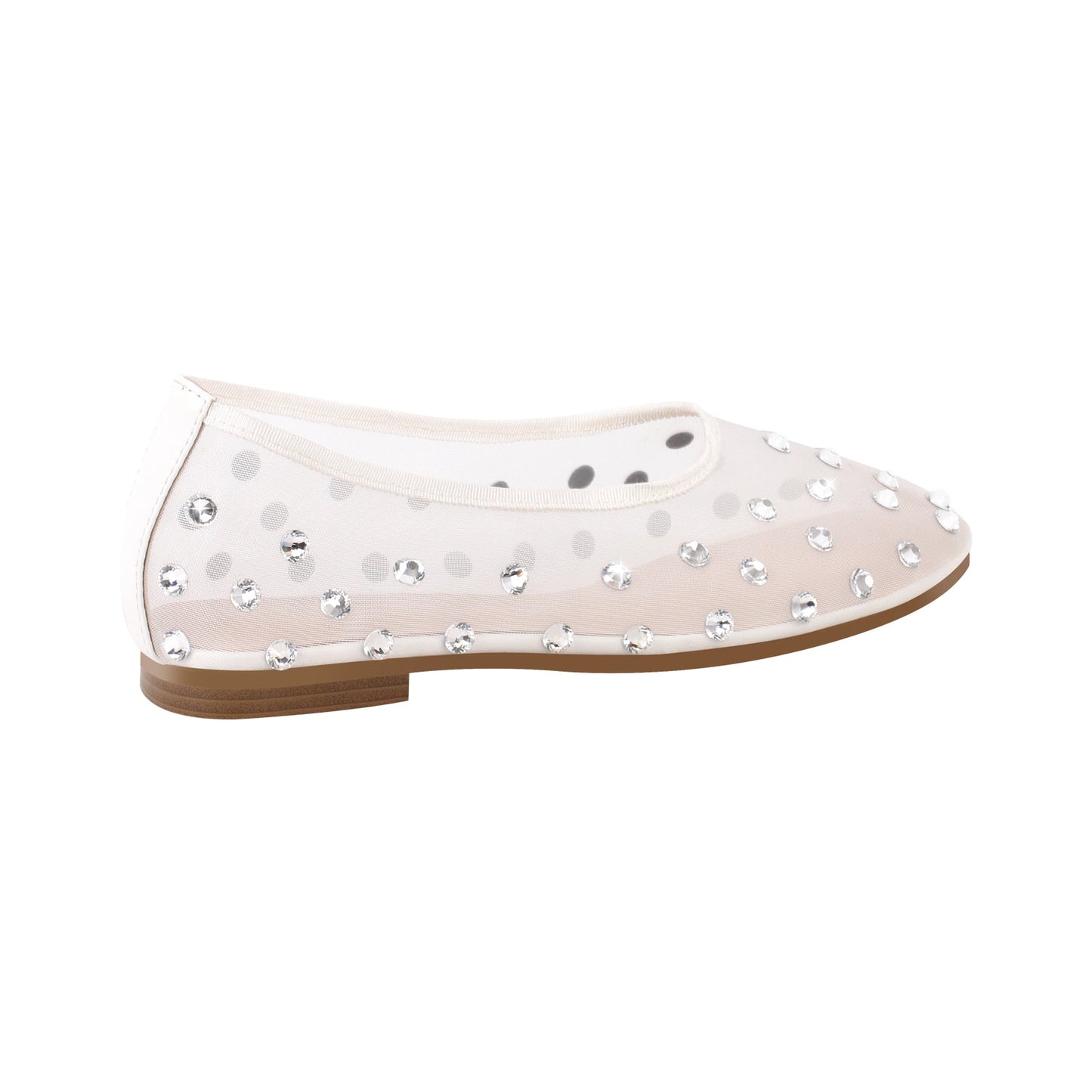 Mesh Rhinestone Ballet Flats