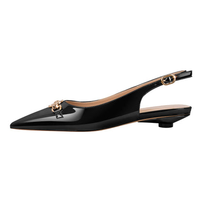 Round Heel Slingback Flats