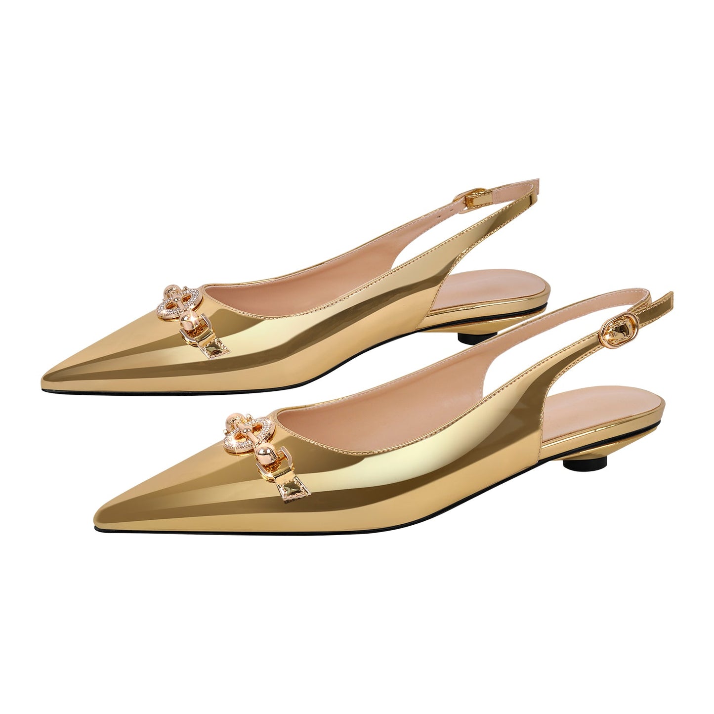 Round Heel Slingback Flats