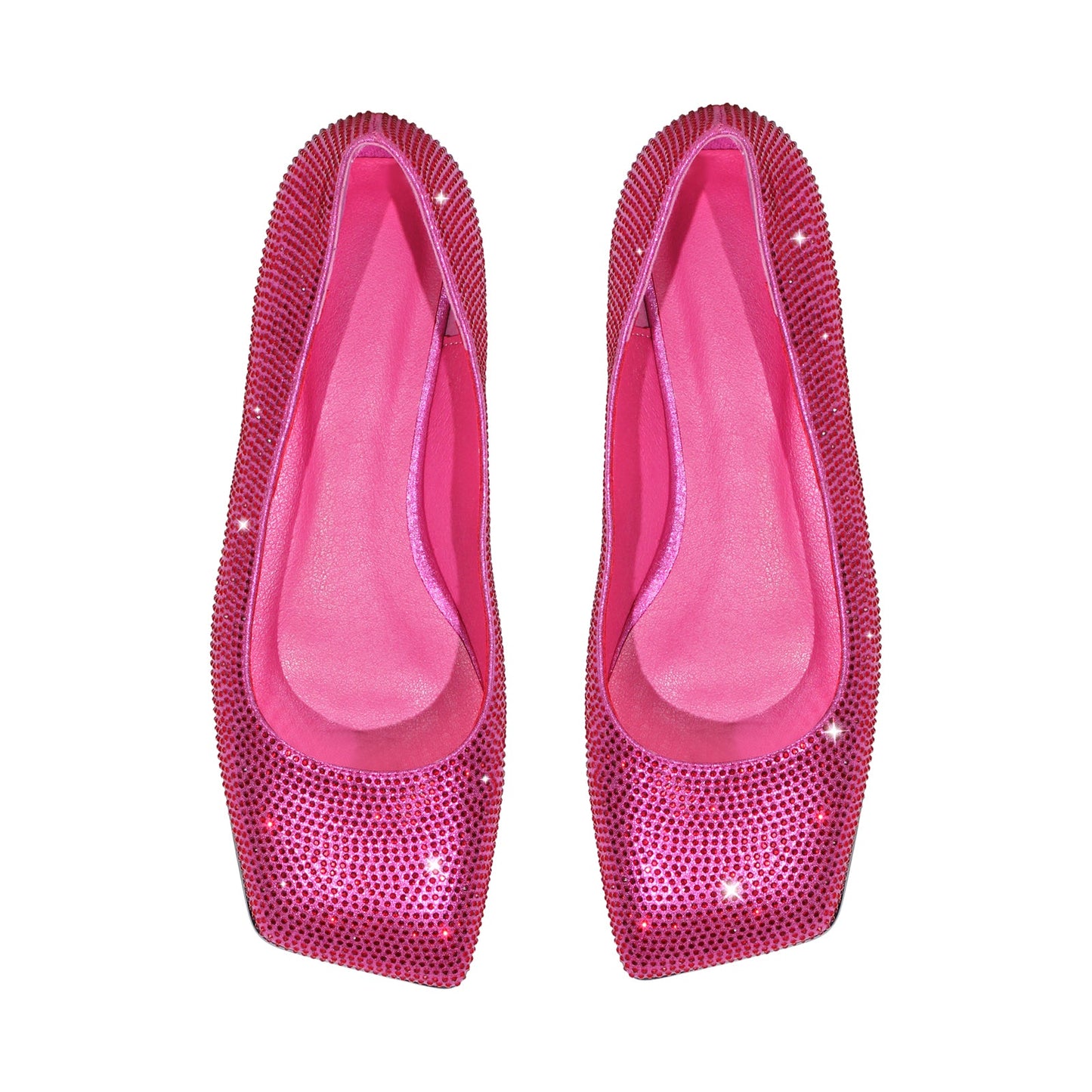 Square Toe Rhinestone  Flats