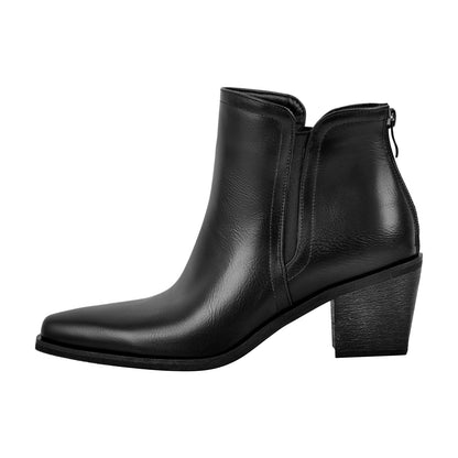 Pointed Toe Chunky Heel Western Ankle Boots