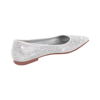 Onlymaker Flats Rhinestone Pointed Toe Flats