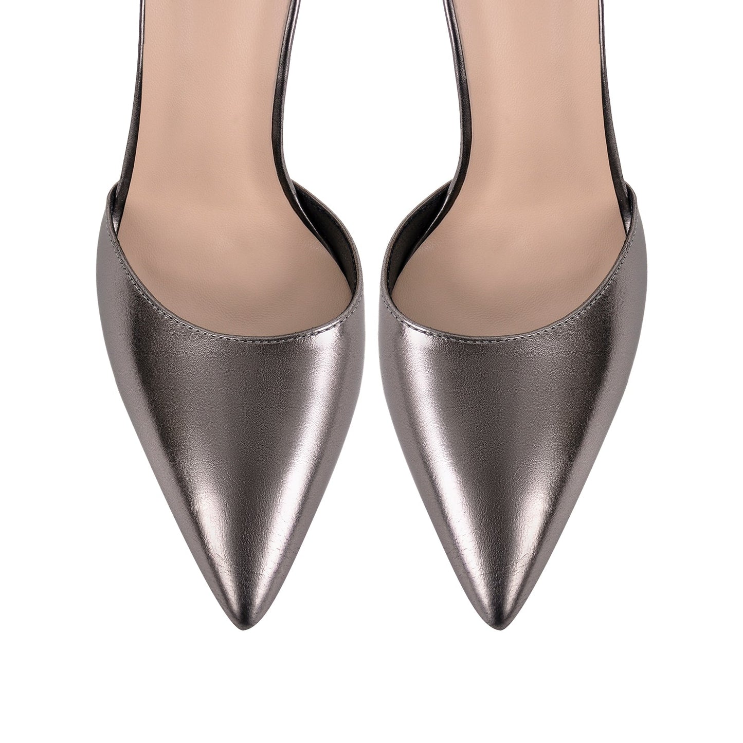 Steel Pointed Toe Double Ankle Strap D'Orsay Pumps