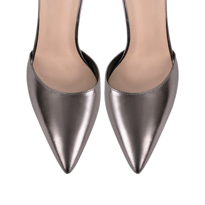 Steel Pointed Toe Double Ankle Strap D'Orsay Pumps