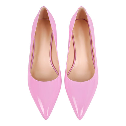 Pointed Toe Chunky Heel Classic Pumps