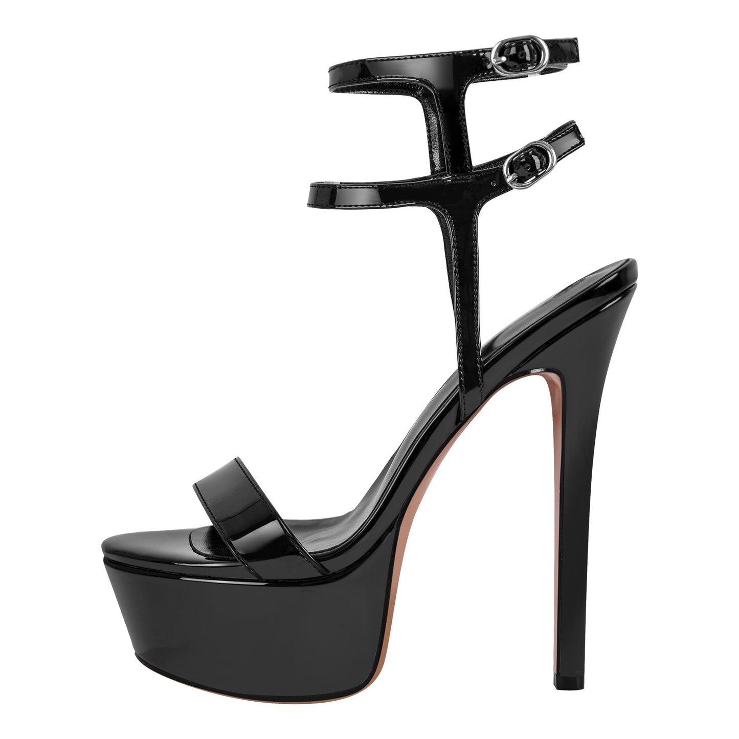 Platform Ankle Double Strap Stiletto Sandals