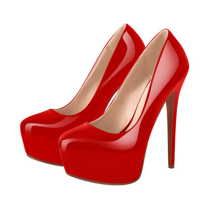 Round Toe Platform Stiletto High Heel Pumps