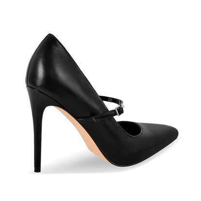 Pointed Toe Rivet Strap Stiletto Pumps