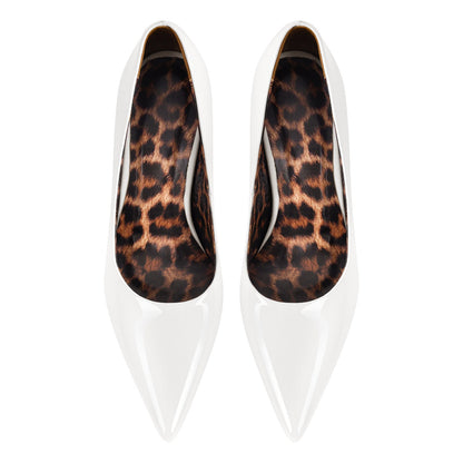 Leopard Pointed Toe Slip On High Heels