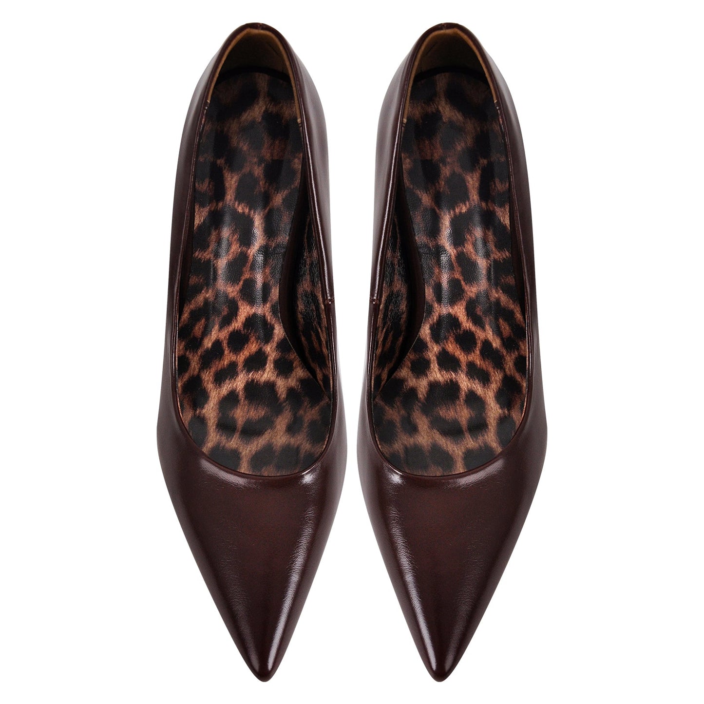 Leopard Pointed Toe Slip On High Heels