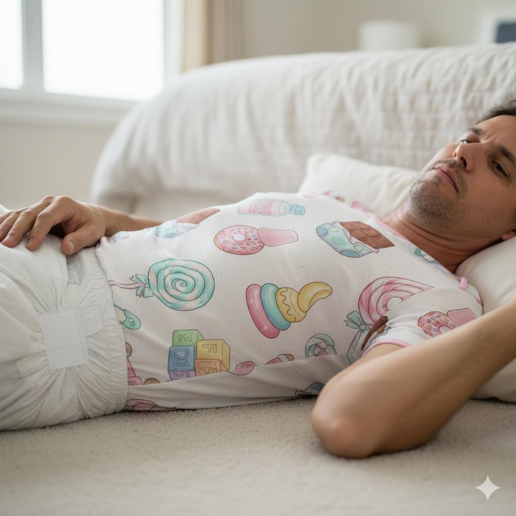 Sweet Tooth Little Adult Onesie – Candy Dreams & Diaper Crinkles