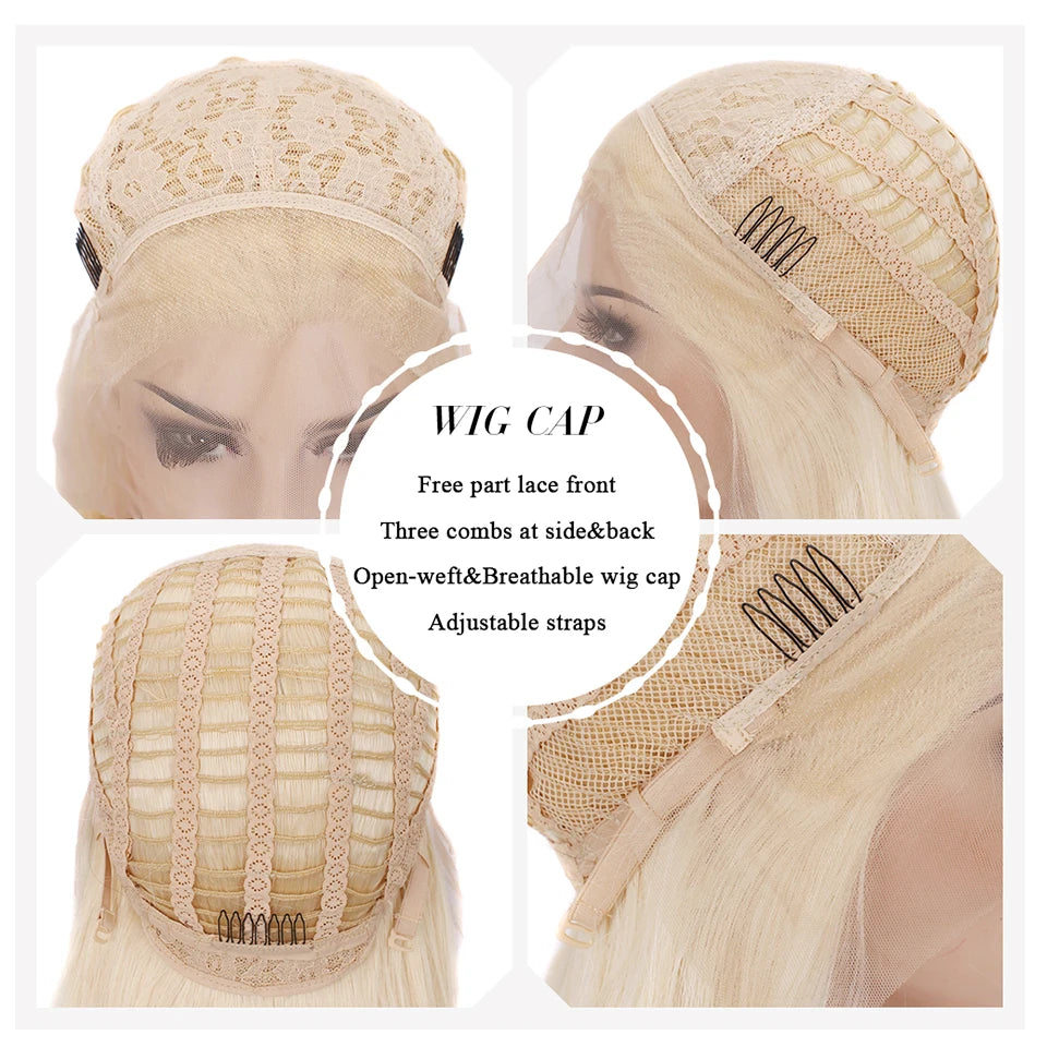 Sultry Siren Vibes: Long Blonde Straight Lace Front Wig for Feminine Elegance - Sissy Panty Shop