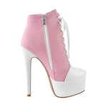 Sissy Pink Canvas Booties