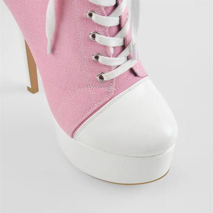 Sissy Pink Canvas Booties