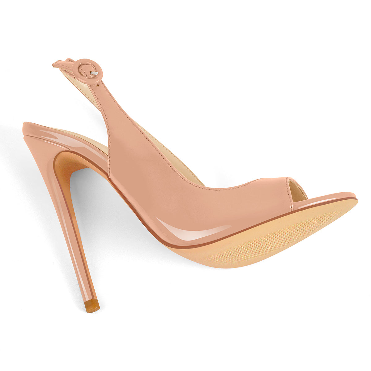 Baby Pink Open Toe Thin High Heels Slingback Sandals