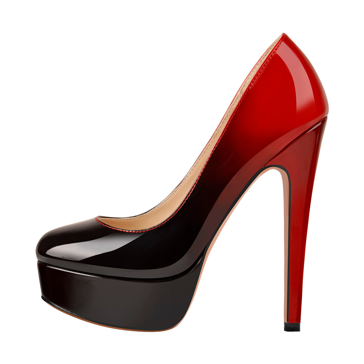 Patent Leather Round Toe Platform High Heels