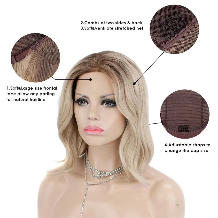 Sassy Transformation Delight: Ash Blonde Ombre Lace Front Wig for Confident Sissy Elegance - Sissy Panty Shop