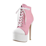 Sissy Pink Canvas Booties