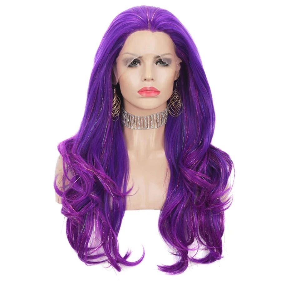 Enchanting Elegance: Lace Front Long Wavy Glitter Wig for Glamorous Transformation - Sissy Panty Shop