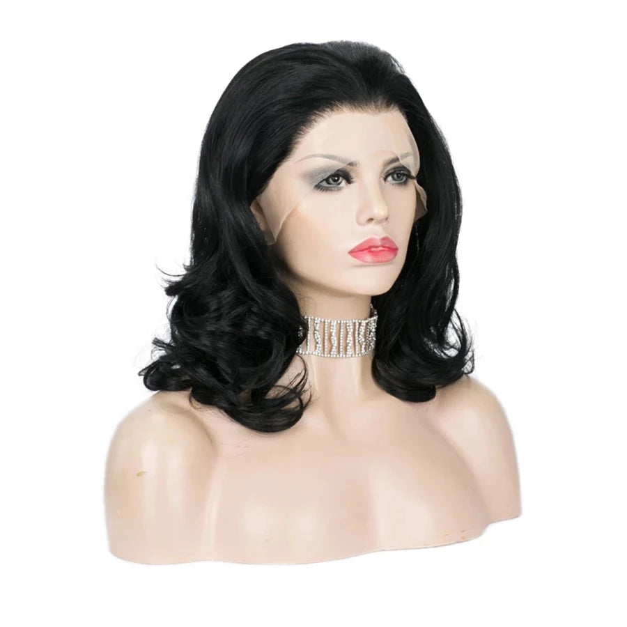 Sassy Elegance: Short Black Lace Front Wig for Men Seeking Feminine Flair - Sissy Panty Shop