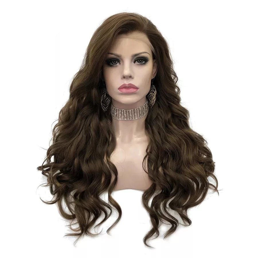 Sassy Elegance: Brown Lace Front Deep Wave Wig for a Glamorous Feminine Touch - Sissy Panty Shop