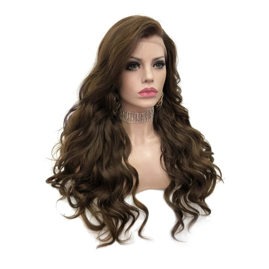 Sassy Elegance: Brown Lace Front Deep Wave Wig for a Glamorous Feminine Touch - Sissy Panty Shop