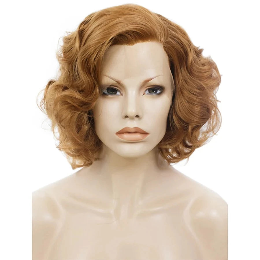 Sassy Charm: Short Blonde Lace Front Wavy Wig for Effortless Feminine Elegance - Sissy Panty Shop