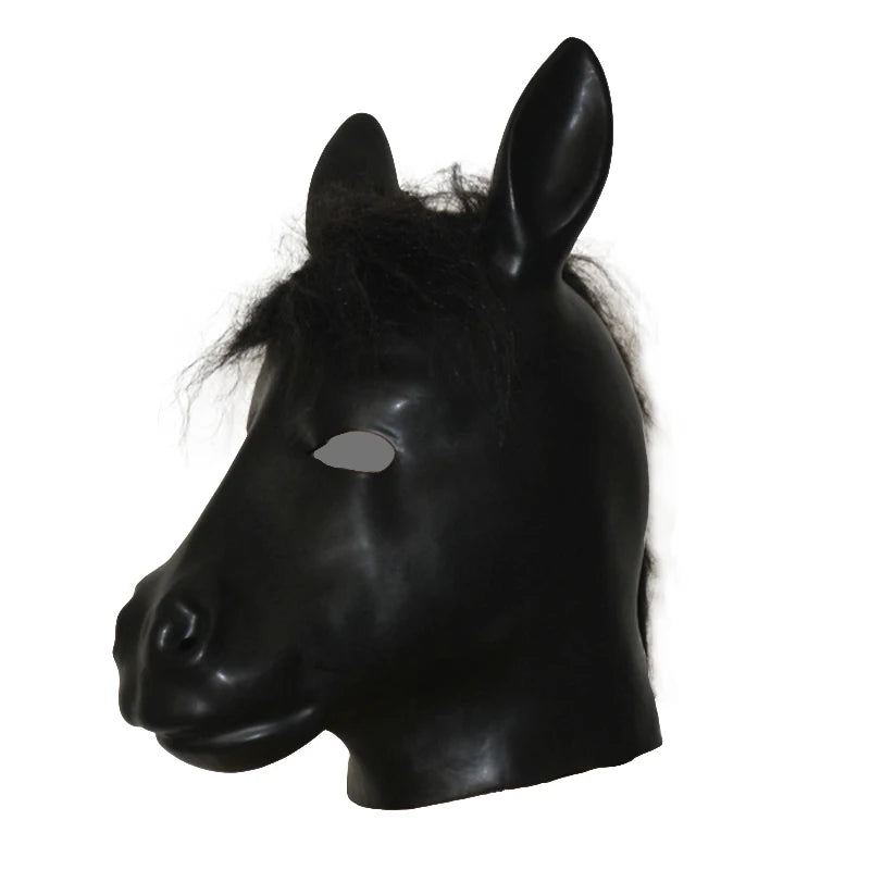 Latex Horse Hood Mask