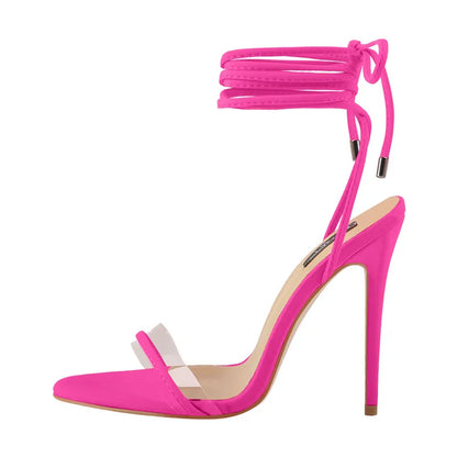 Flirty Elegance: Sissy Peep Toe Rose Lace-Up Sandals for Feminine Grace - Sissy Panty Shop