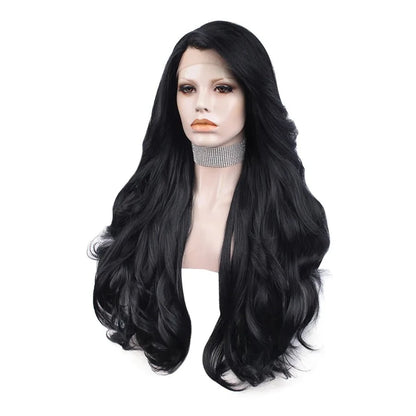 Femme Fatale Fantasy: Long Black Lace Front Wig for Sassy Sissy - Sissy Panty Shop