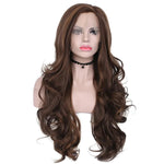Sultry Siren Vibes: Long Wavy Lace Front Brown Wig for Feminine Elegance - Sissy Panty Shop