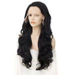 Sultry Siren Transformation: Long Black Lace Front Wavy Wig for Feminine Elegance - Sissy Panty Shop
