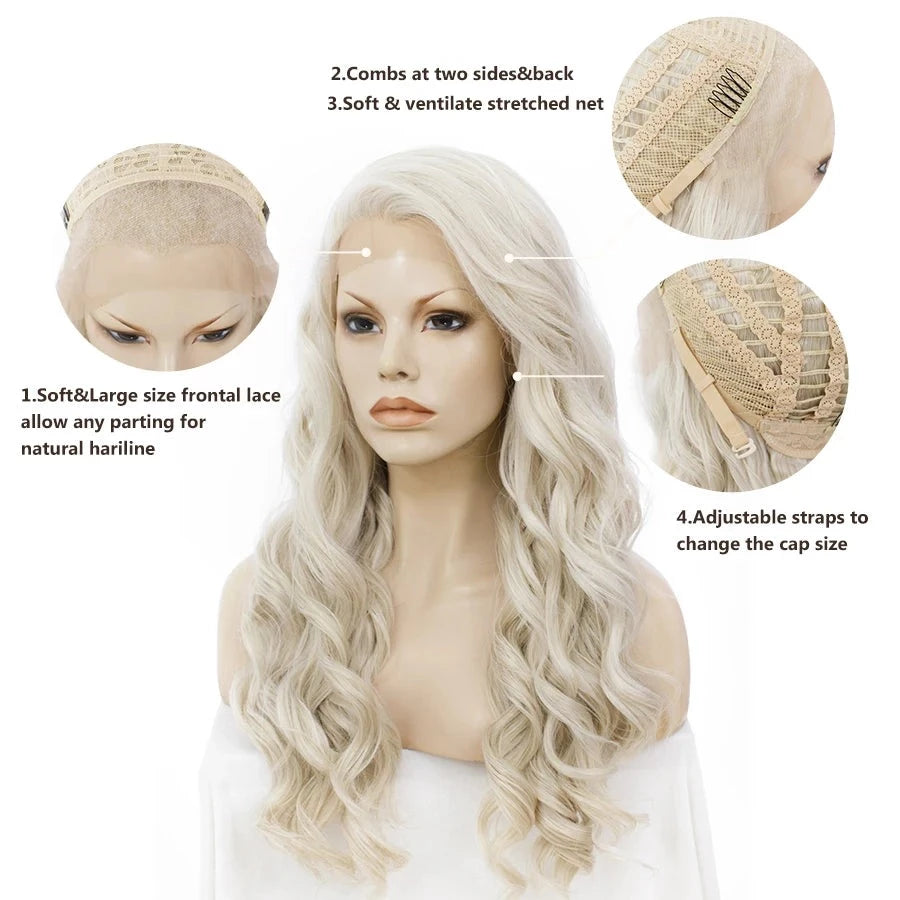 Sassy Chic Transformation: Ash Blonde Long Wavy Lace Front Wig for Feminine Elegance - Sissy Panty Shop