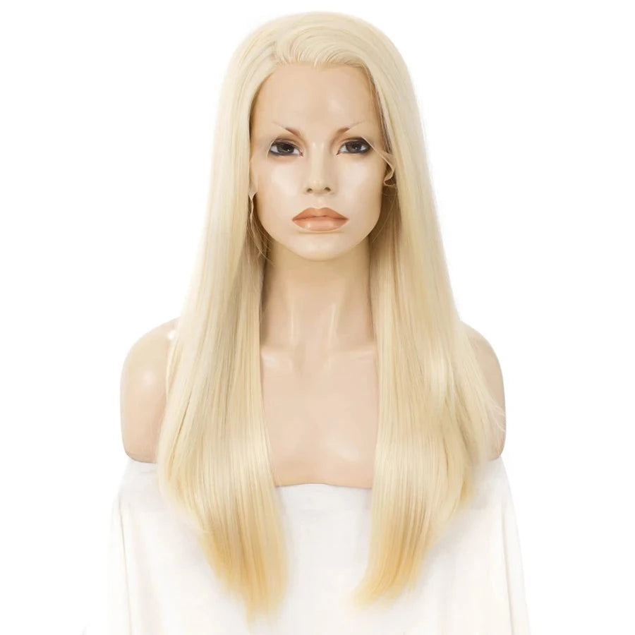 Sultry Siren Vibes: Long Blonde Straight Lace Front Wig for Feminine Elegance - Sissy Panty Shop