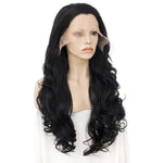 Sultry Siren Transformation: Long Black Lace Front Wavy Wig for Feminine Elegance - Sissy Panty Shop