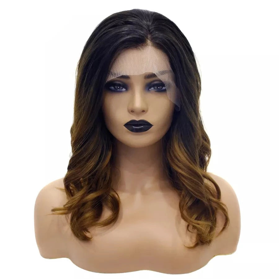 Enchanting Elegance: Ombre Blonde Lace Front Black Root Wig for Sassy Feminization - Sissy Panty Shop