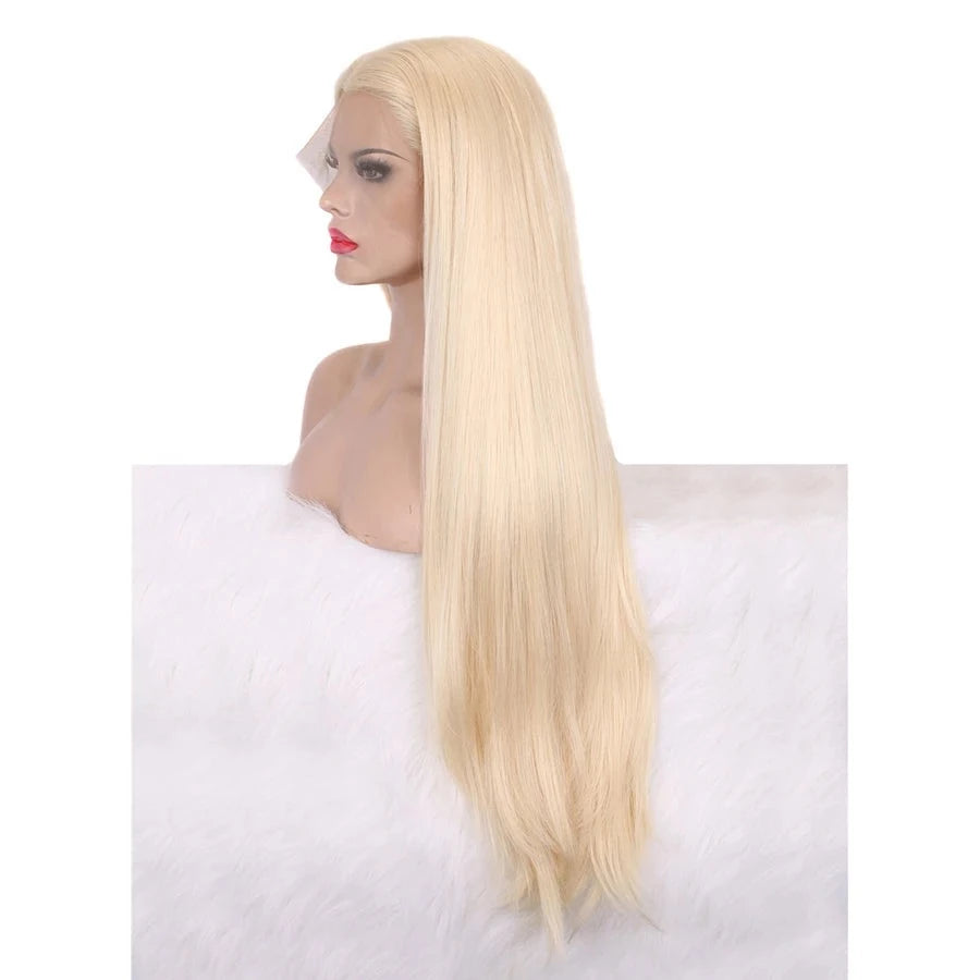 Sassy Elegance: Blonde Lace Front Straight Wig for Feminine Transformation - Sissy Panty Shop