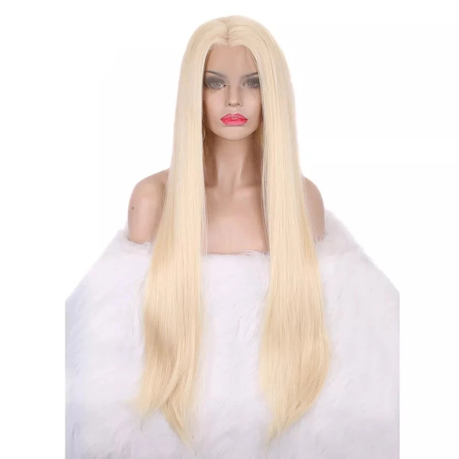 Sassy Elegance: Blonde Lace Front Straight Wig for Feminine Transformation - Sissy Panty Shop