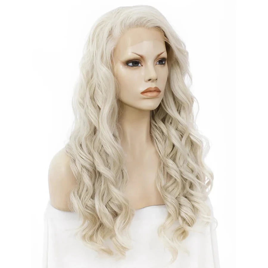 Sassy Chic Transformation: Ash Blonde Long Wavy Lace Front Wig for Feminine Elegance - Sissy Panty Shop