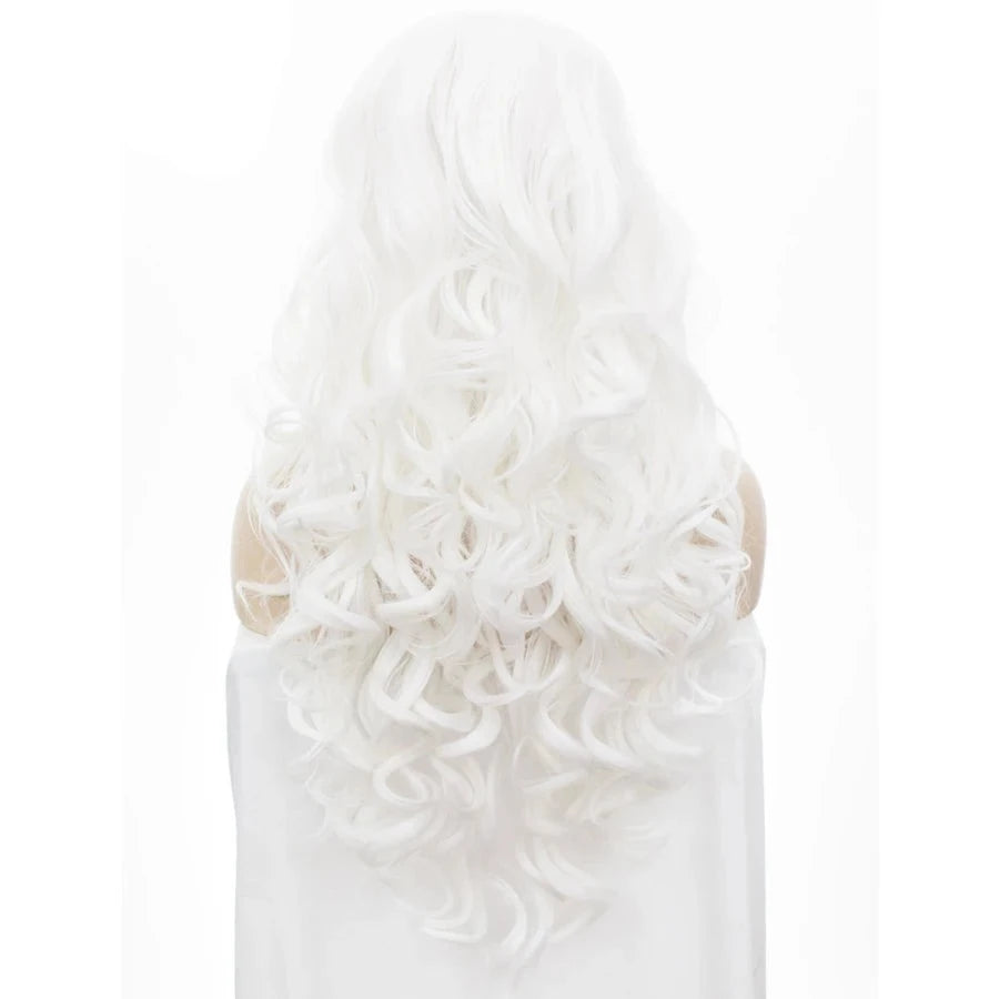 Sassy Elegance: White Long Wavy Lace Front Wig for Feminine Flair - Sissy Panty Shop