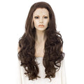 Sultry Siren Transformation: Long Wavy Brown Lace Front Wig for Ultimate Feminine Allure - Sissy Panty Shop