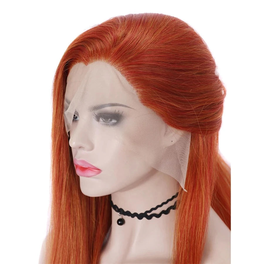 Sultry Elegance: Ginger Lace Front Long Straight Wig for Sissy Boys and Feminization Enthusiasts - Sissy Panty Shop