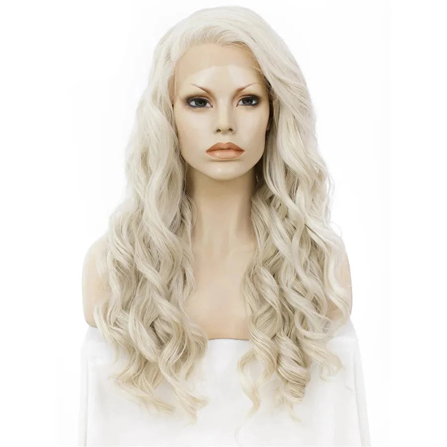 Sassy Chic Transformation: Ash Blonde Long Wavy Lace Front Wig for Feminine Elegance - Sissy Panty Shop