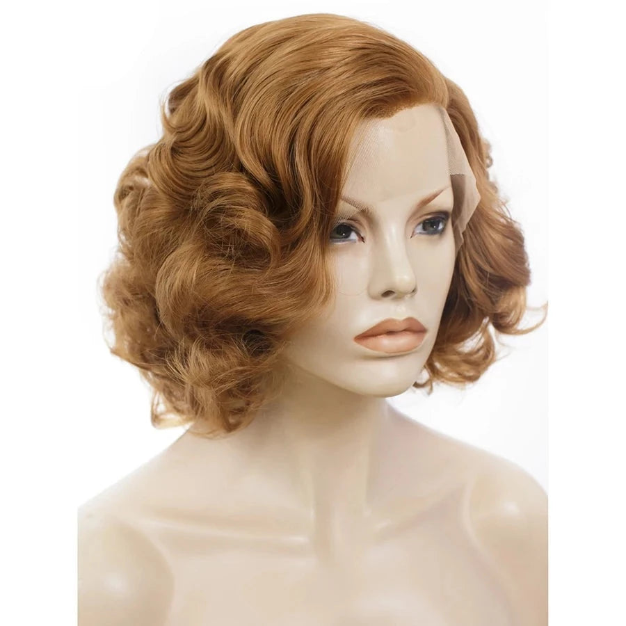 Sassy Charm: Short Blonde Lace Front Wavy Wig for Effortless Feminine Elegance - Sissy Panty Shop