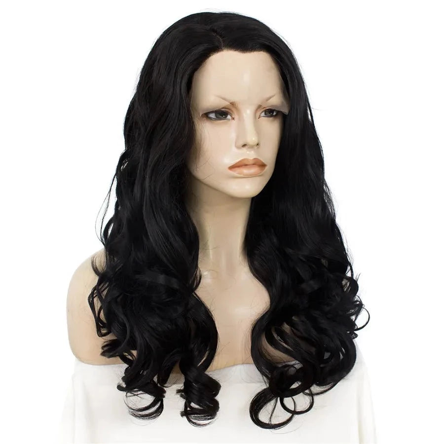 Sultry Elegance: Black Lace Front Wavy Wig for Fabulous Feminization - Sissy Panty Shop