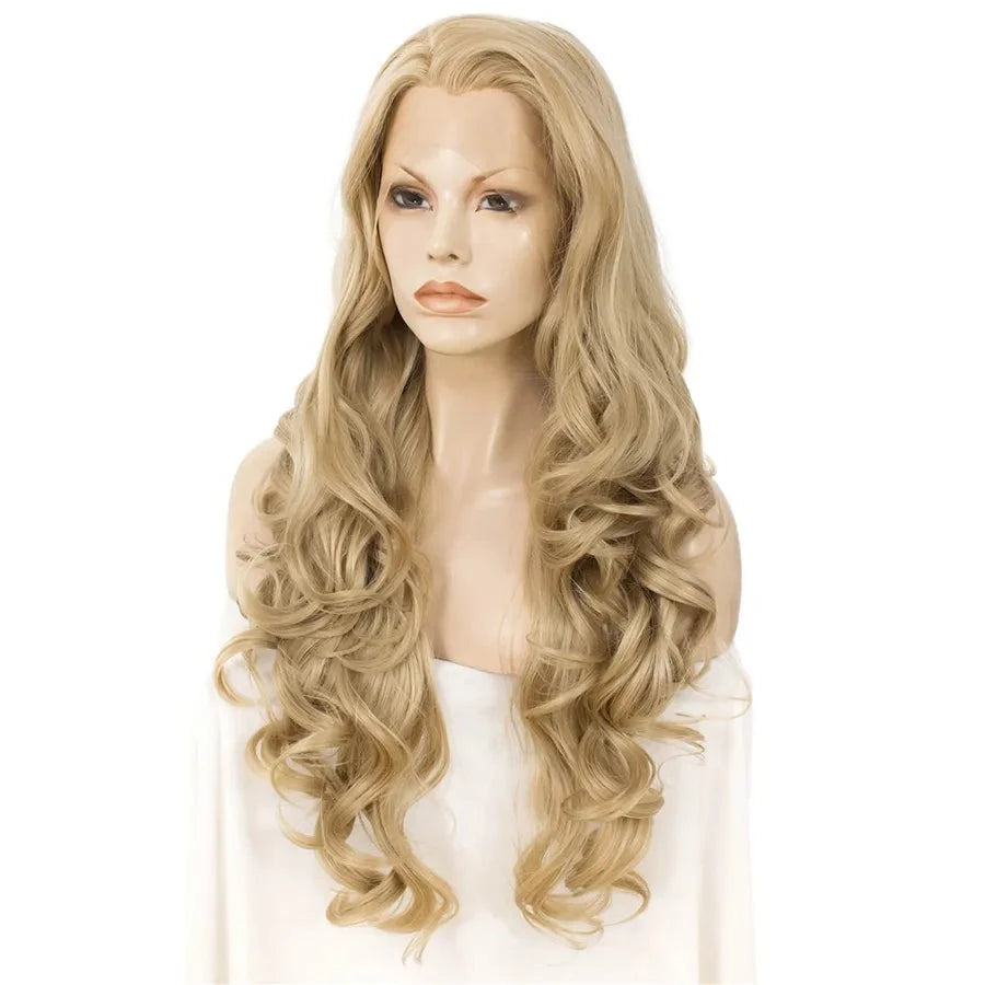 Sultry Siren Transformation: Long Wavy Blonde Lace Front Wig for Feminine Elegance - Sissy Panty Shop