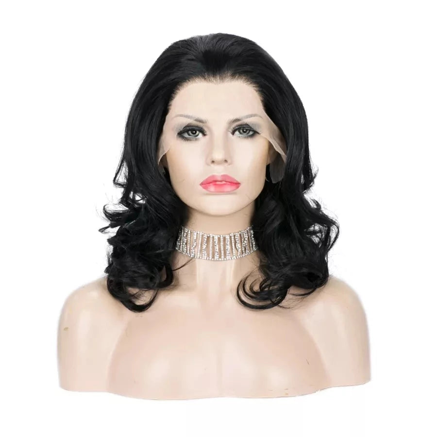 Sassy Elegance: Short Black Lace Front Wig for Men Seeking Feminine Flair - Sissy Panty Shop