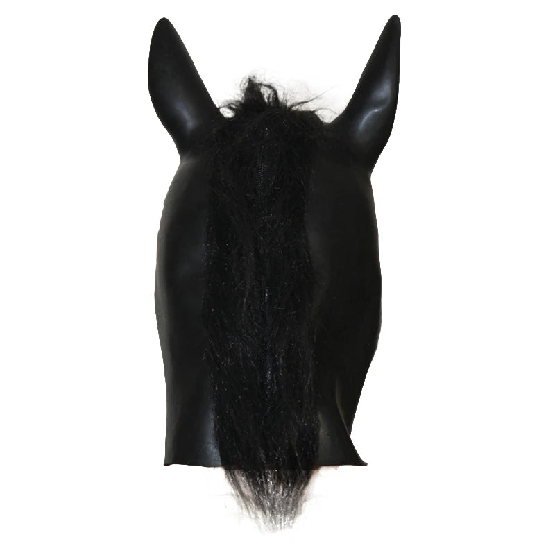 Latex Horse Hood Mask